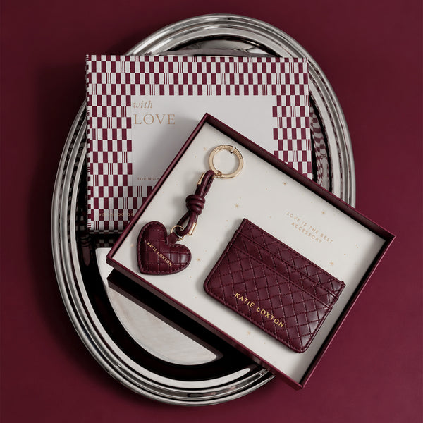 KLB4665 - Woven Cherry Keyring and Card Holder in Gift Box