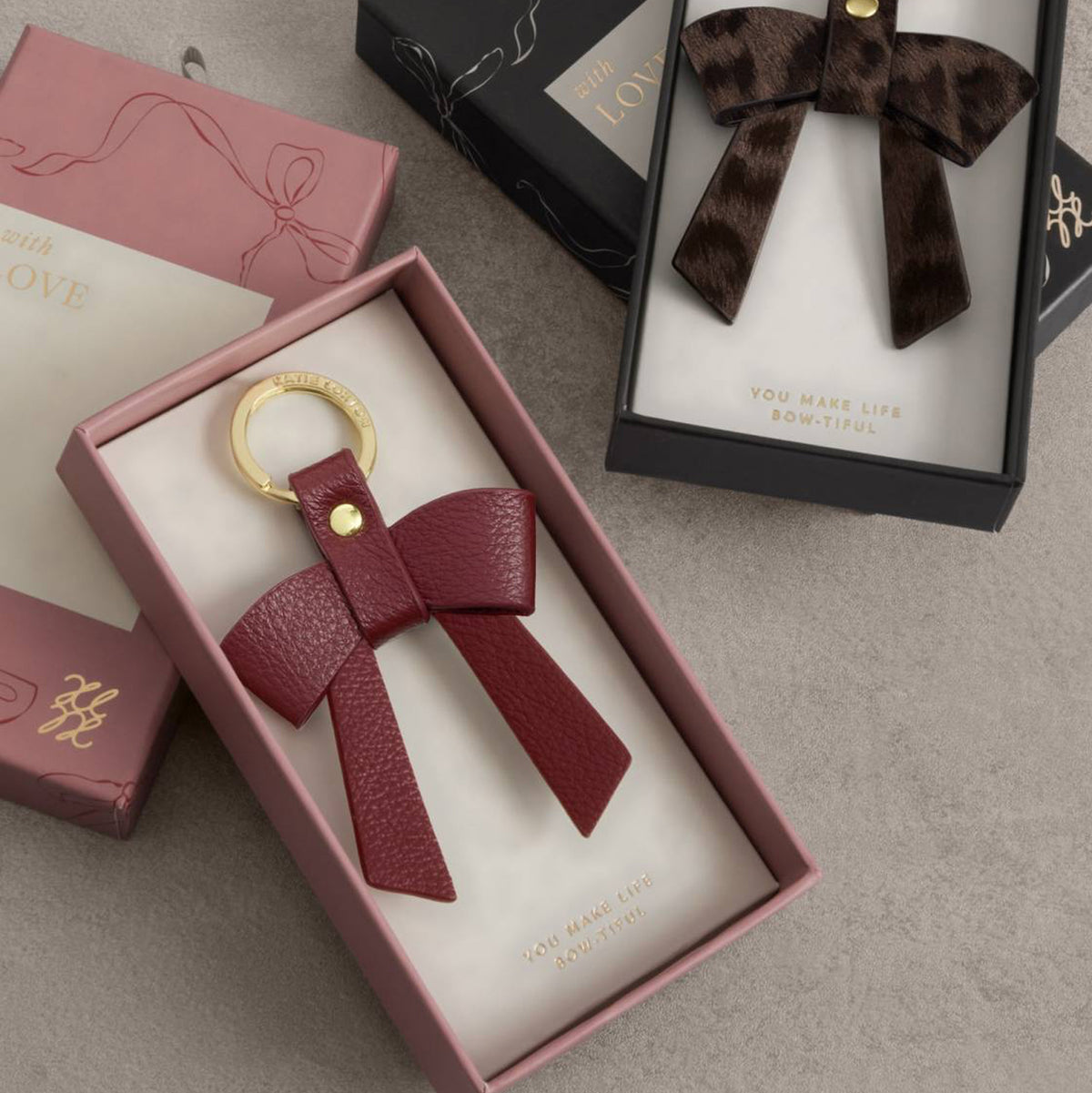 KLB4667 - Cherry Bow Keyring in Gift Box