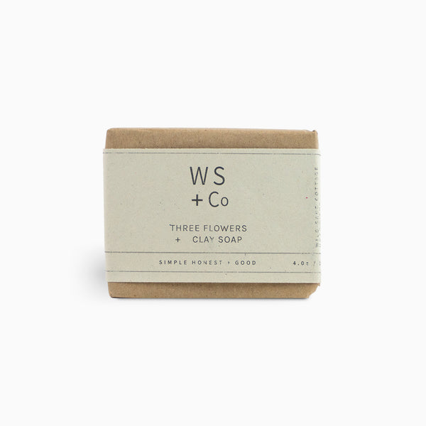 Soap-3Fsoap100 - Three Flowers + Clay Soap-Wild Sage & Co