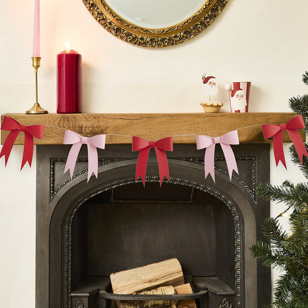 HBSB201 - Pink & Red Bow 3D Card Garland