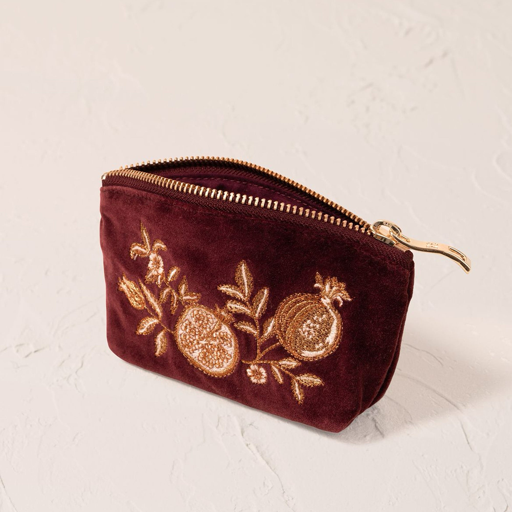 19549 - Golden Pomegranate Velvet Coin Purse