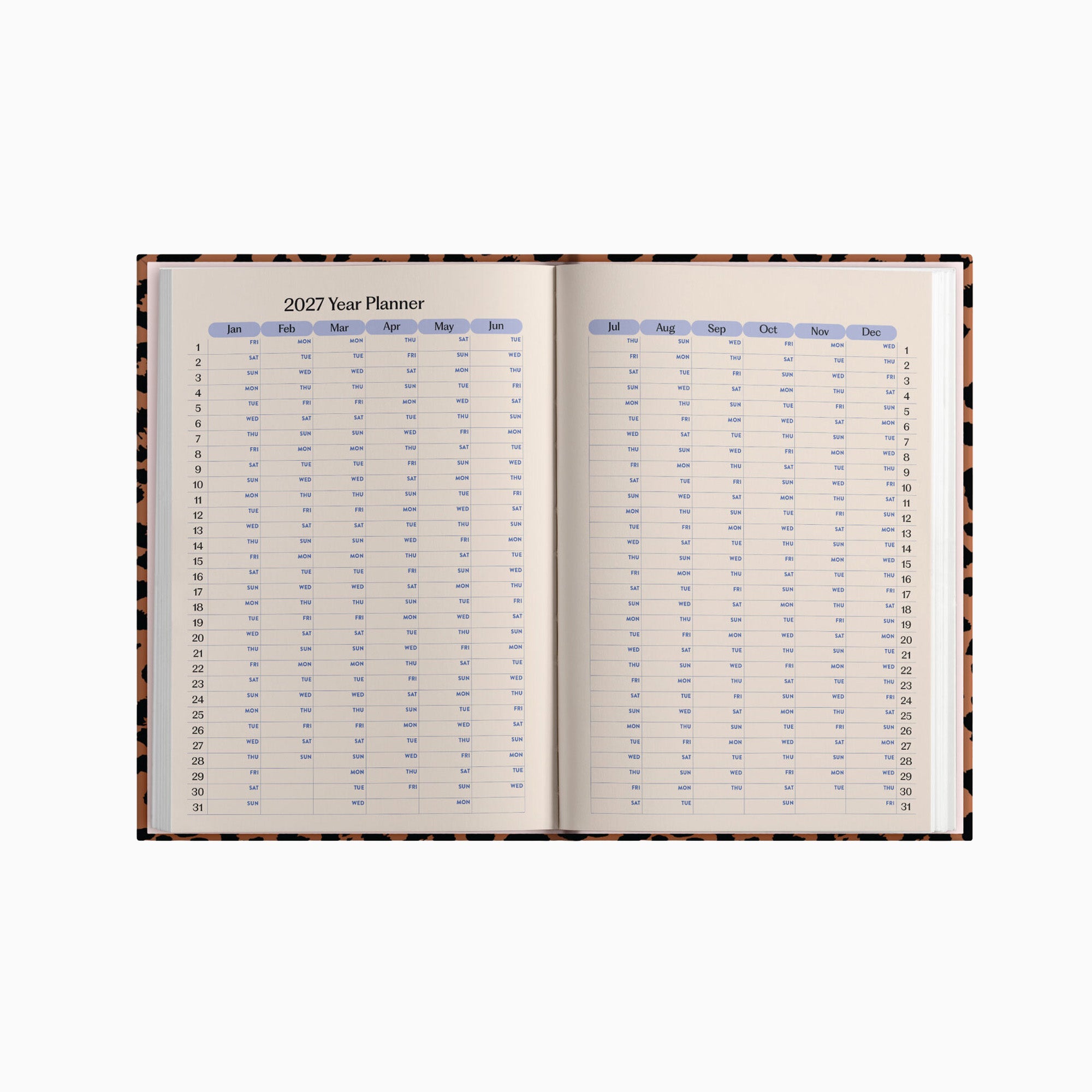 Diary-DIARY-A5-LPD - 2027 Leopard A5 Hardcover Diary-Good Tuesday