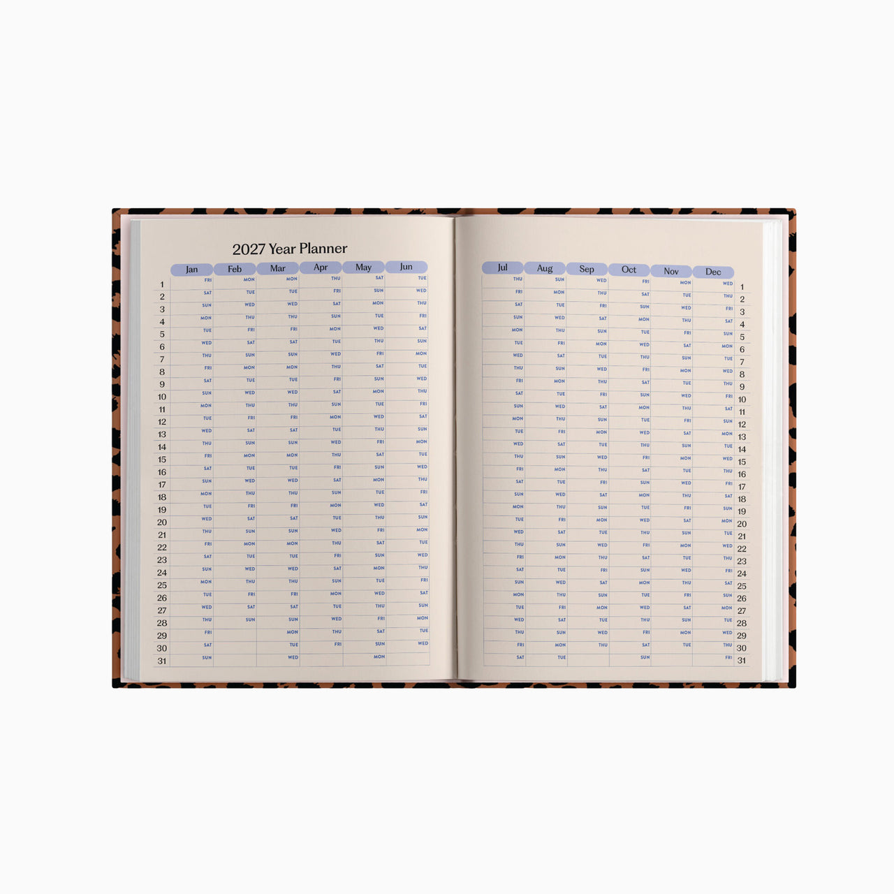 Diary-DIARY-A5-LPD - 2027 Leopard A5 Hardcover Diary-Good Tuesday