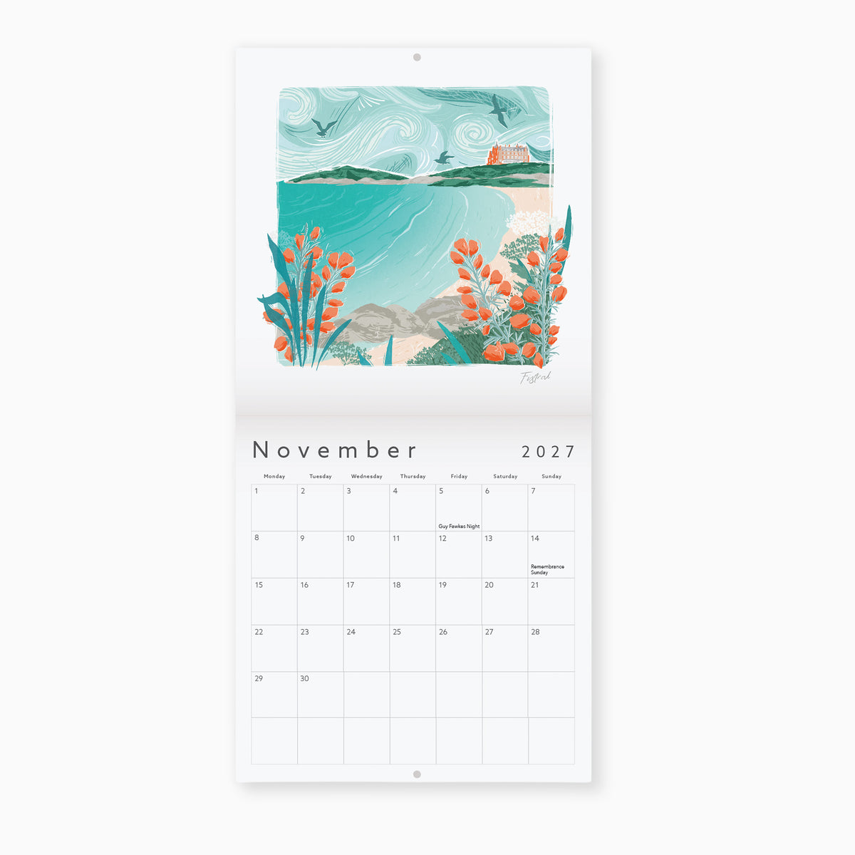 Cornish Linos Calendar Square - Whistlefish
