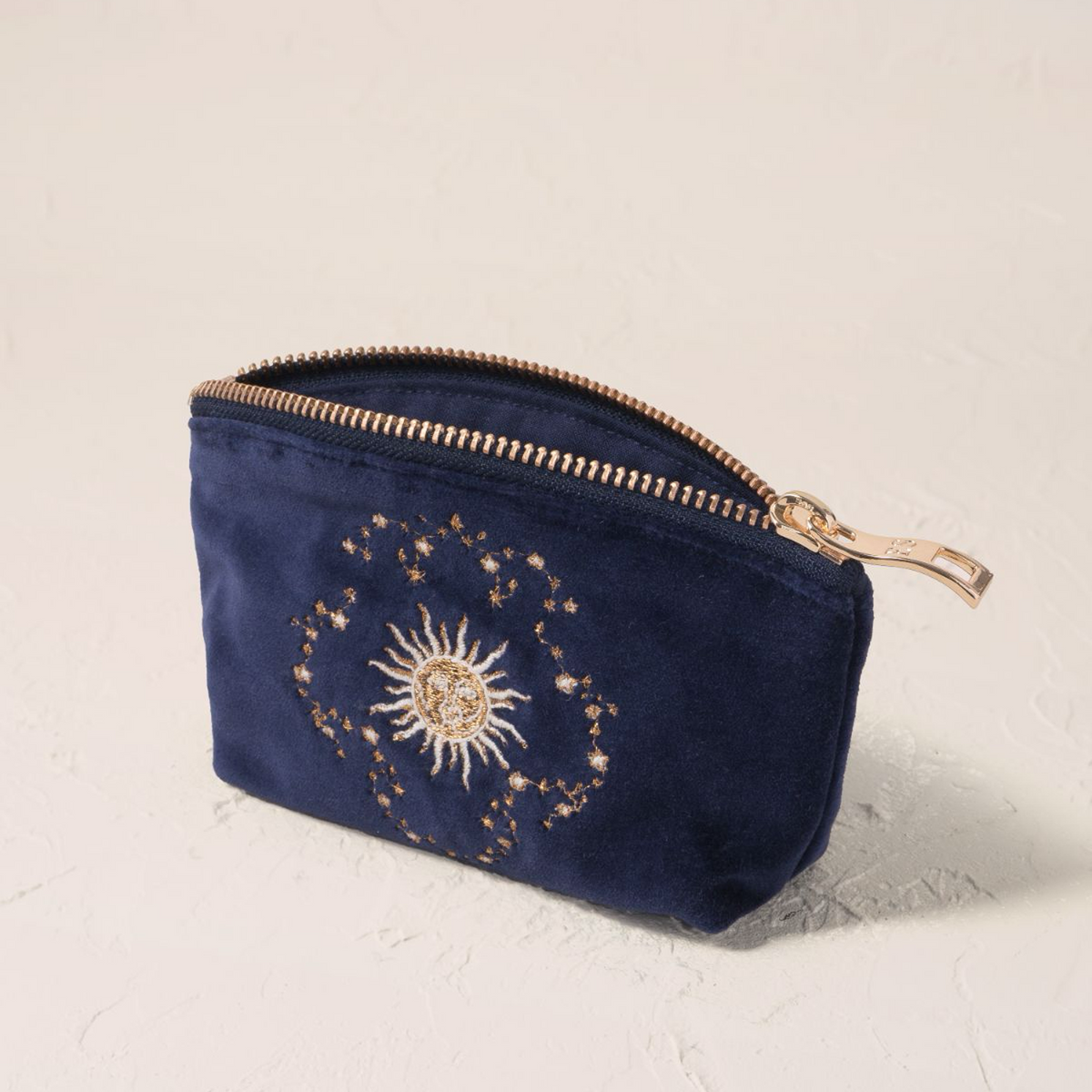 19006 - Celestial Sun & Moon Velvet Coin Purse