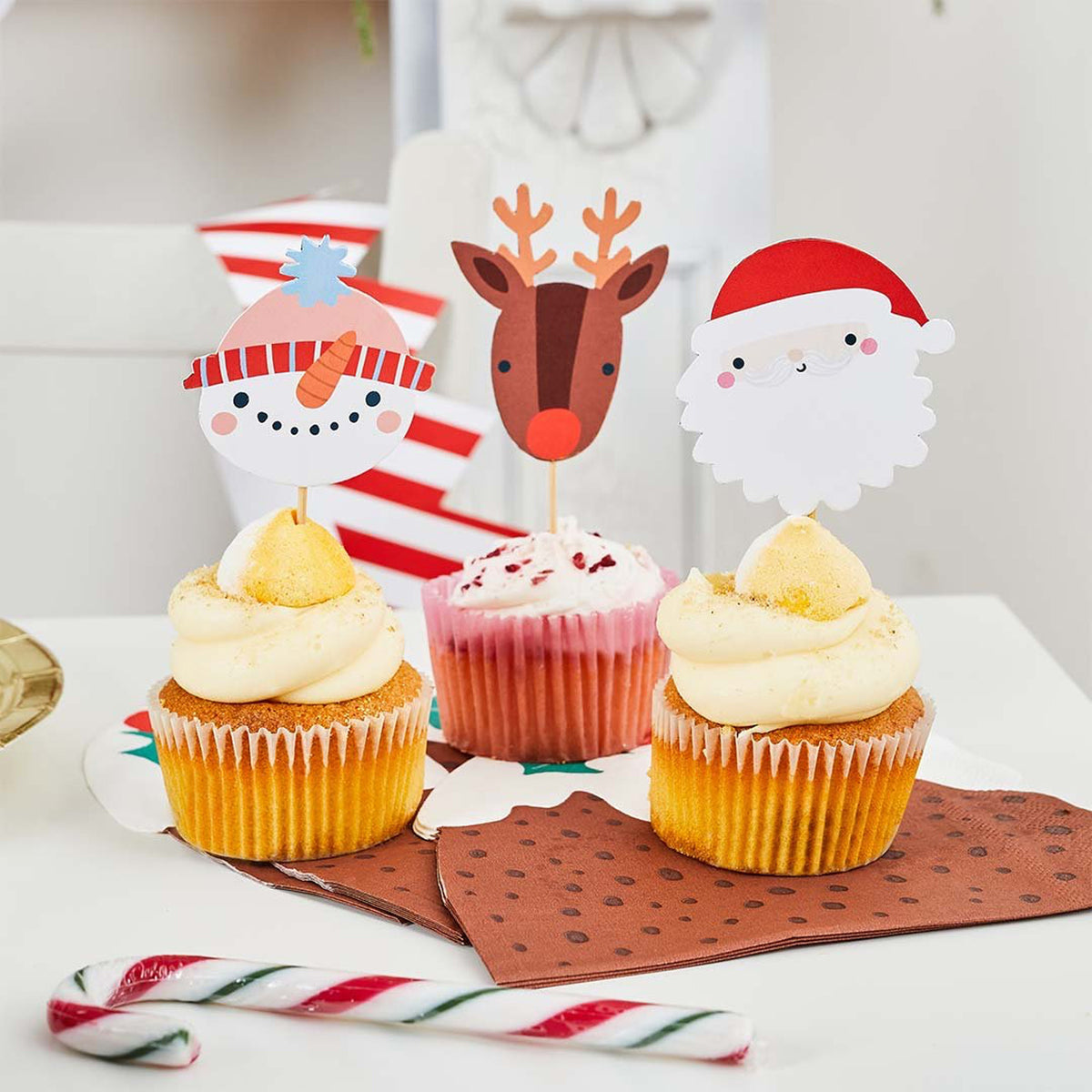 HBMC110 - Festive Friends Food Picks Pack of 12