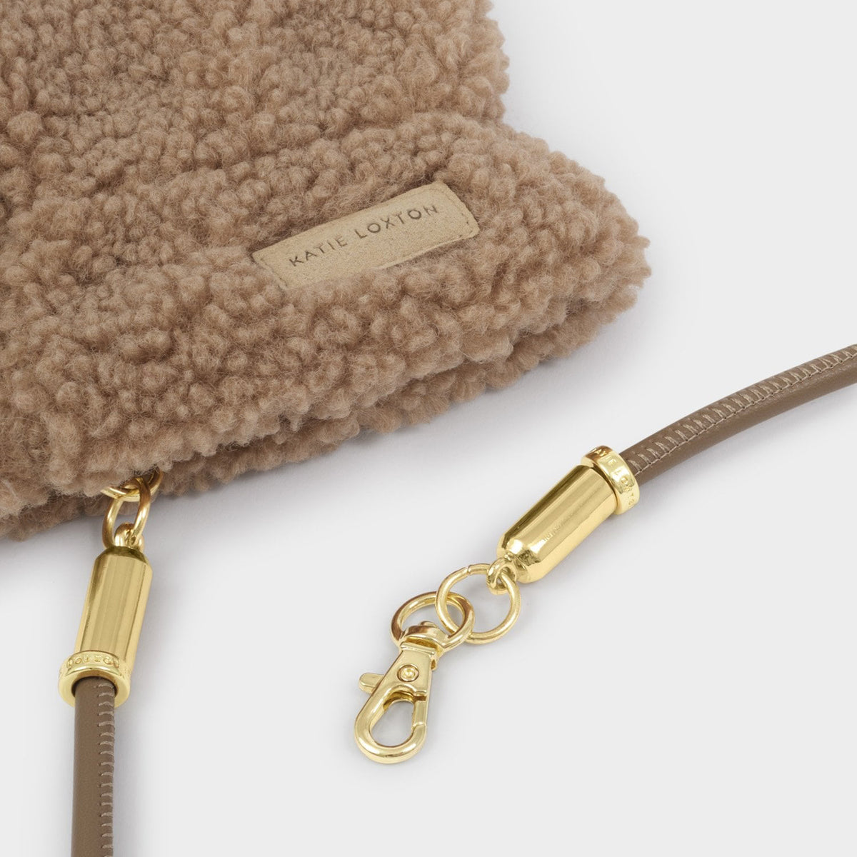 KLS882 - Faux Fur Mittens with Cord in Chocolate
