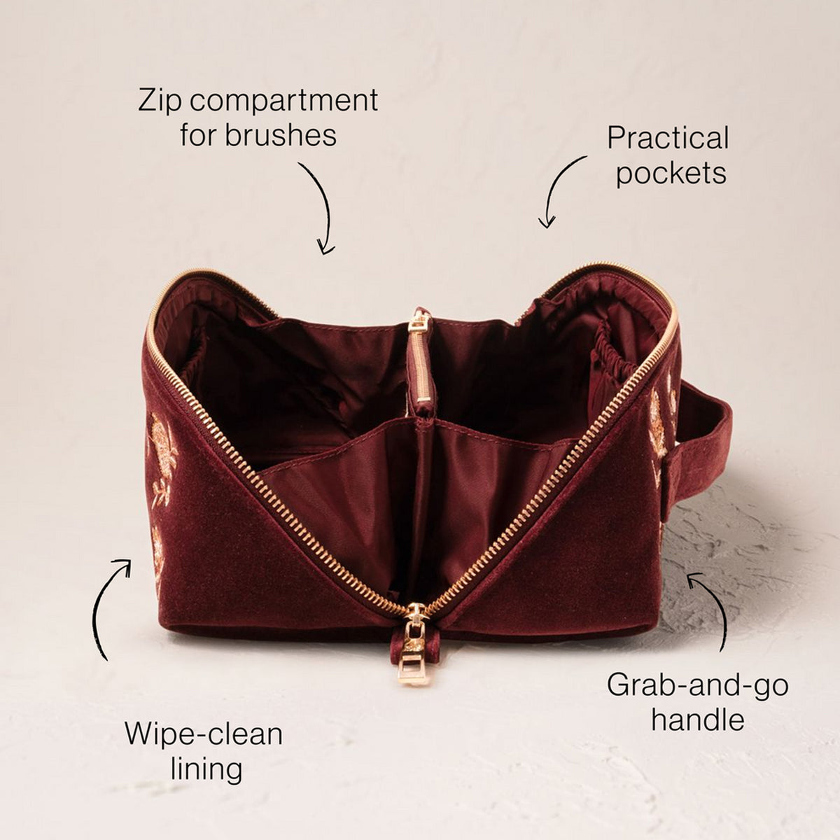 19532 - Golden Pomegranate Open Flat Makeup Bag