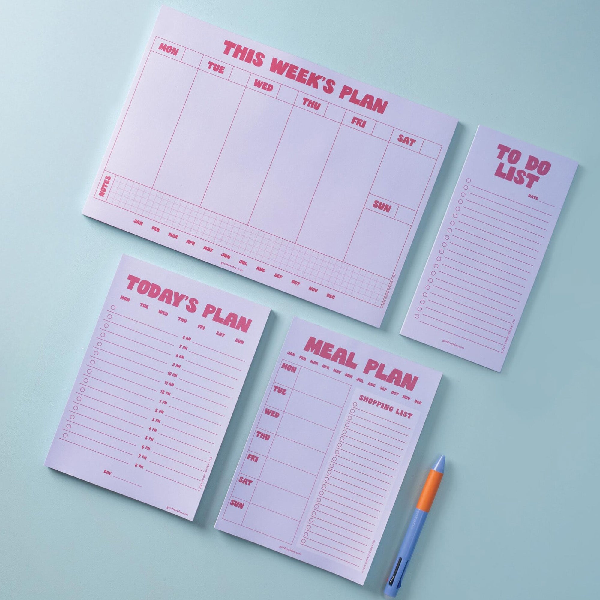 Planner-PAD-DLY-LAP-A5 - Lilac & Plum Daily Planner Pad-Good Tuesday