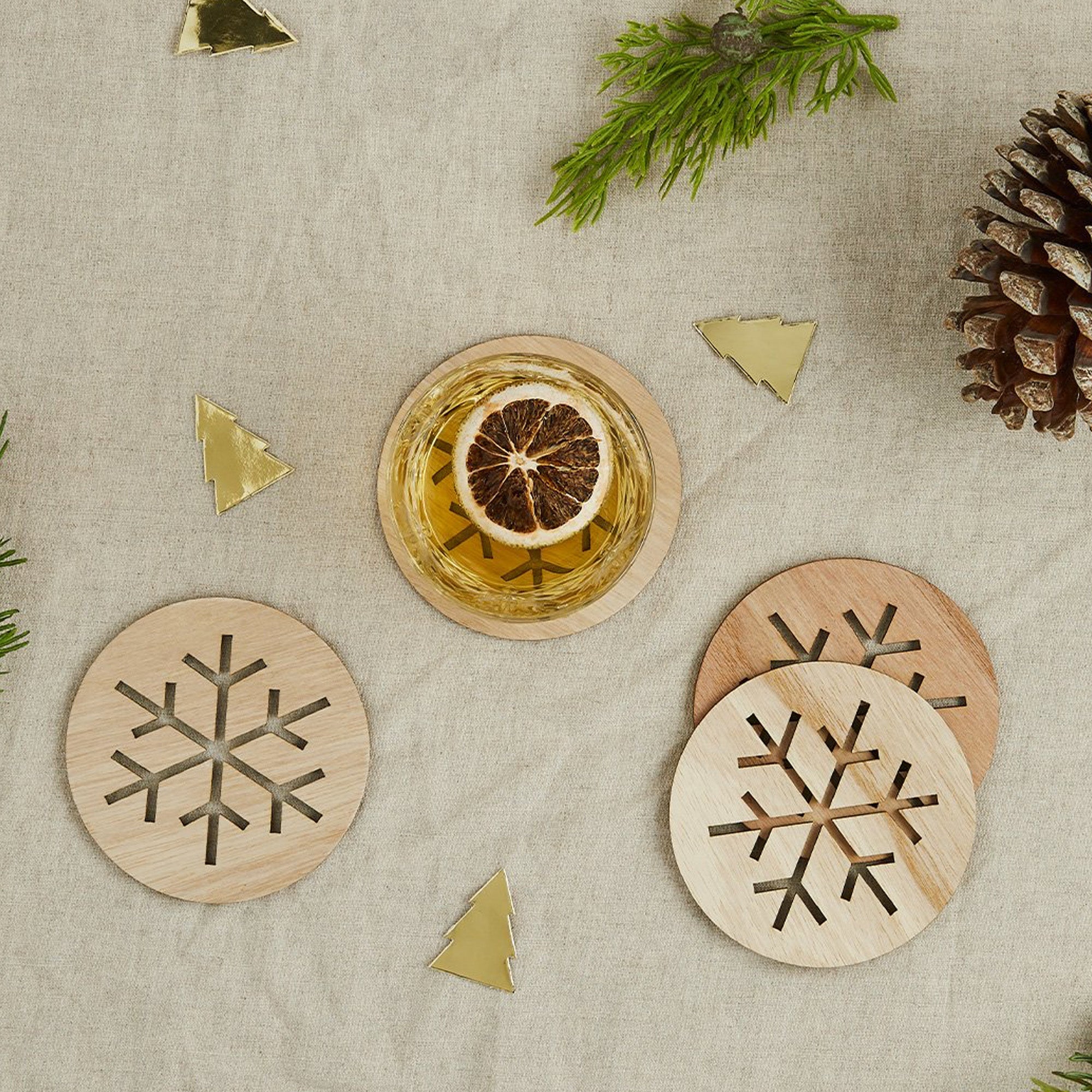 HBFF125 - Snowflake Wooden Coasters