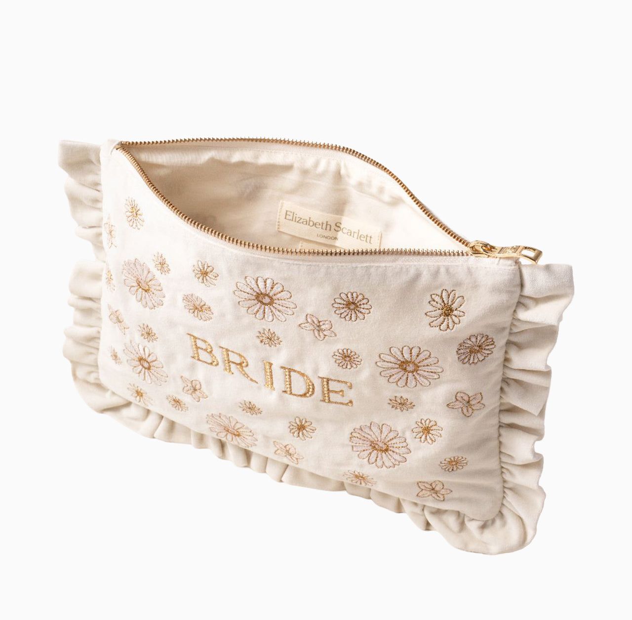 Pouch-16449 - Daisy Dream Bride Velvet Frill Pouch-Elizabeth Scarlett