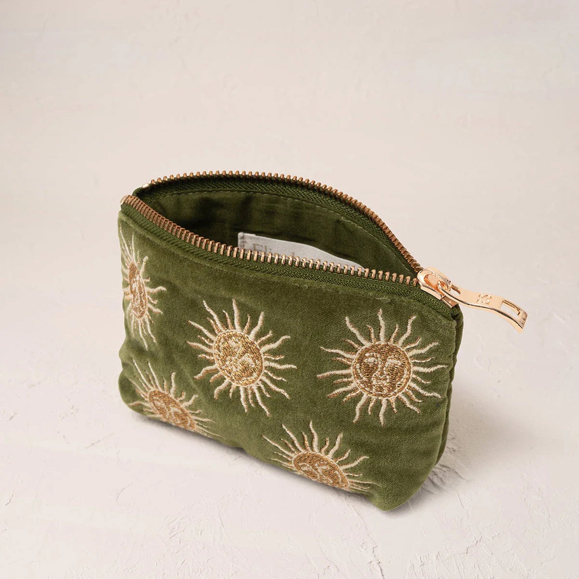 91340 - Sun Goddess Velvet Coin Purse Fern Green