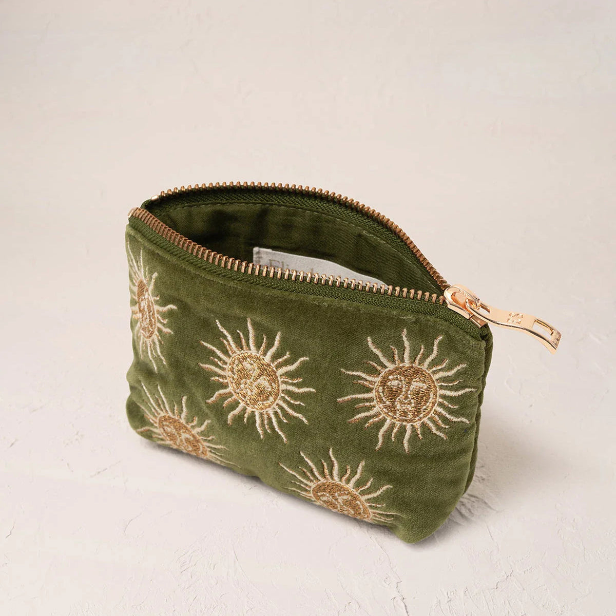 91340 - Sun Goddess Velvet Coin Purse Fern Green