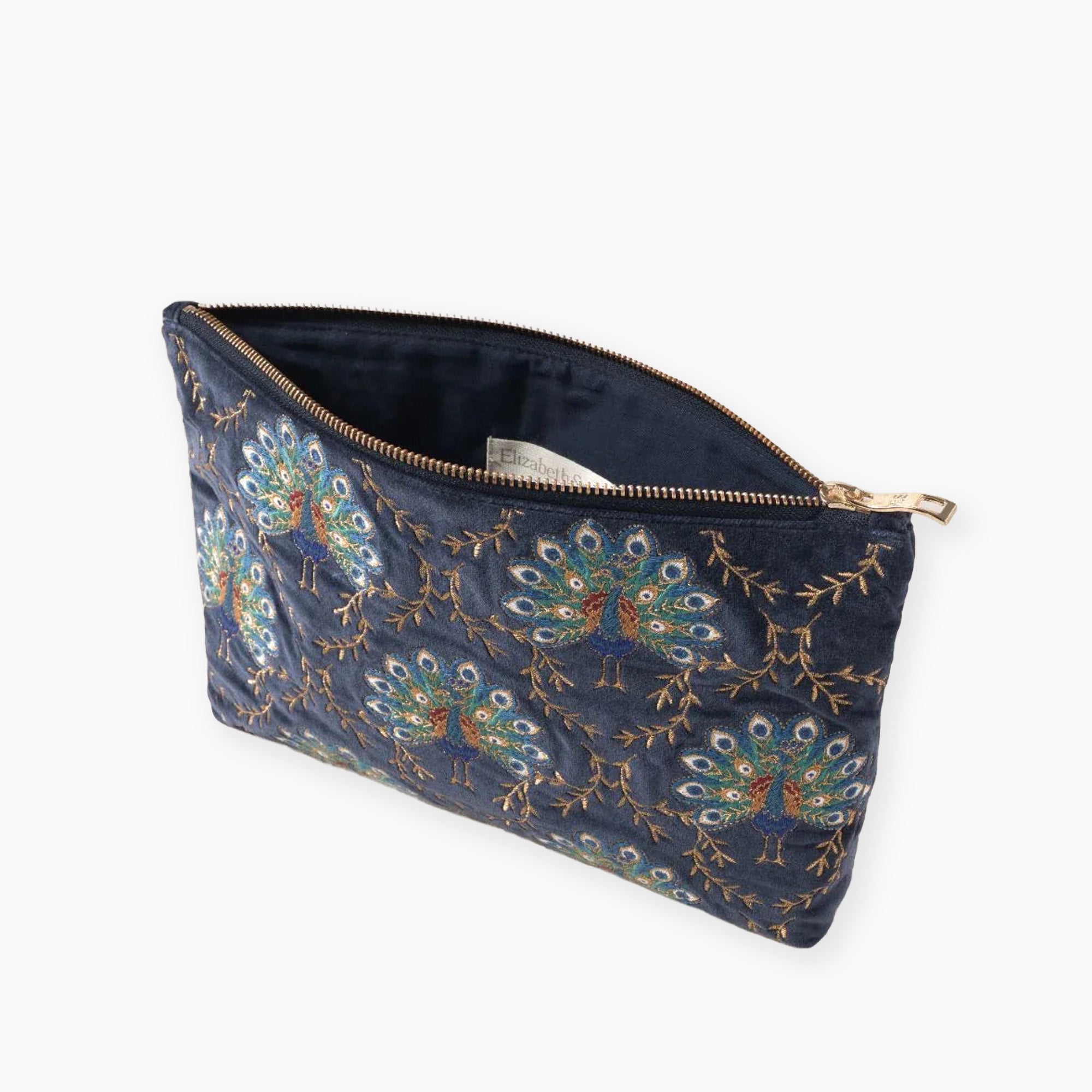 18528 - Botanical Peacock Velvet Everyday Pouch