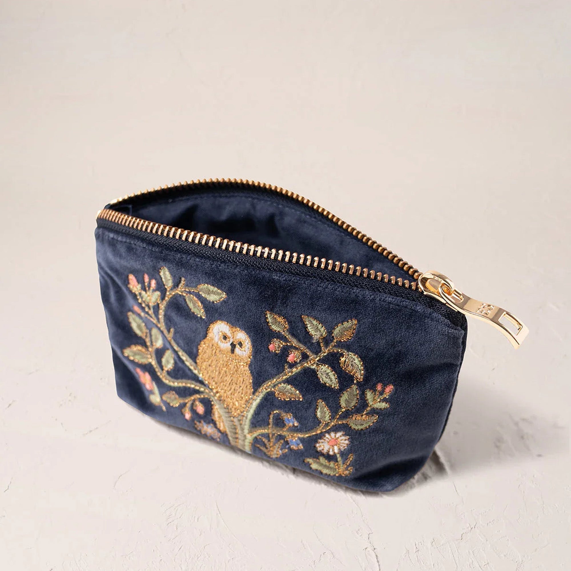 11635 - Tree of Life Velvet Coin Purse Indigo