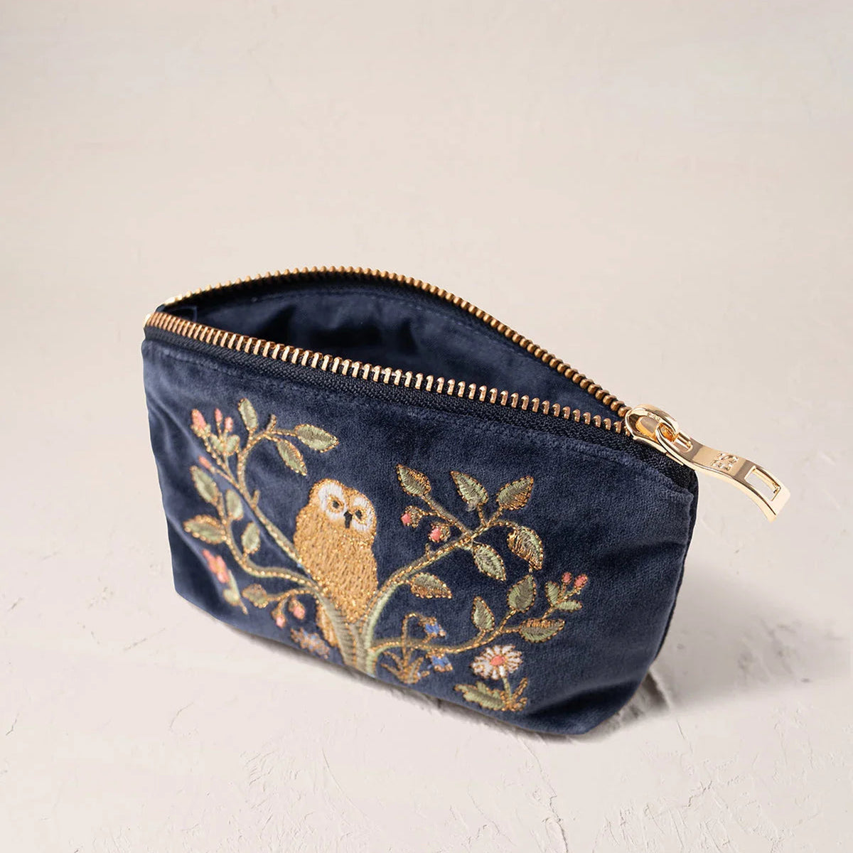 11635 - Tree of Life Velvet Coin Purse Indigo