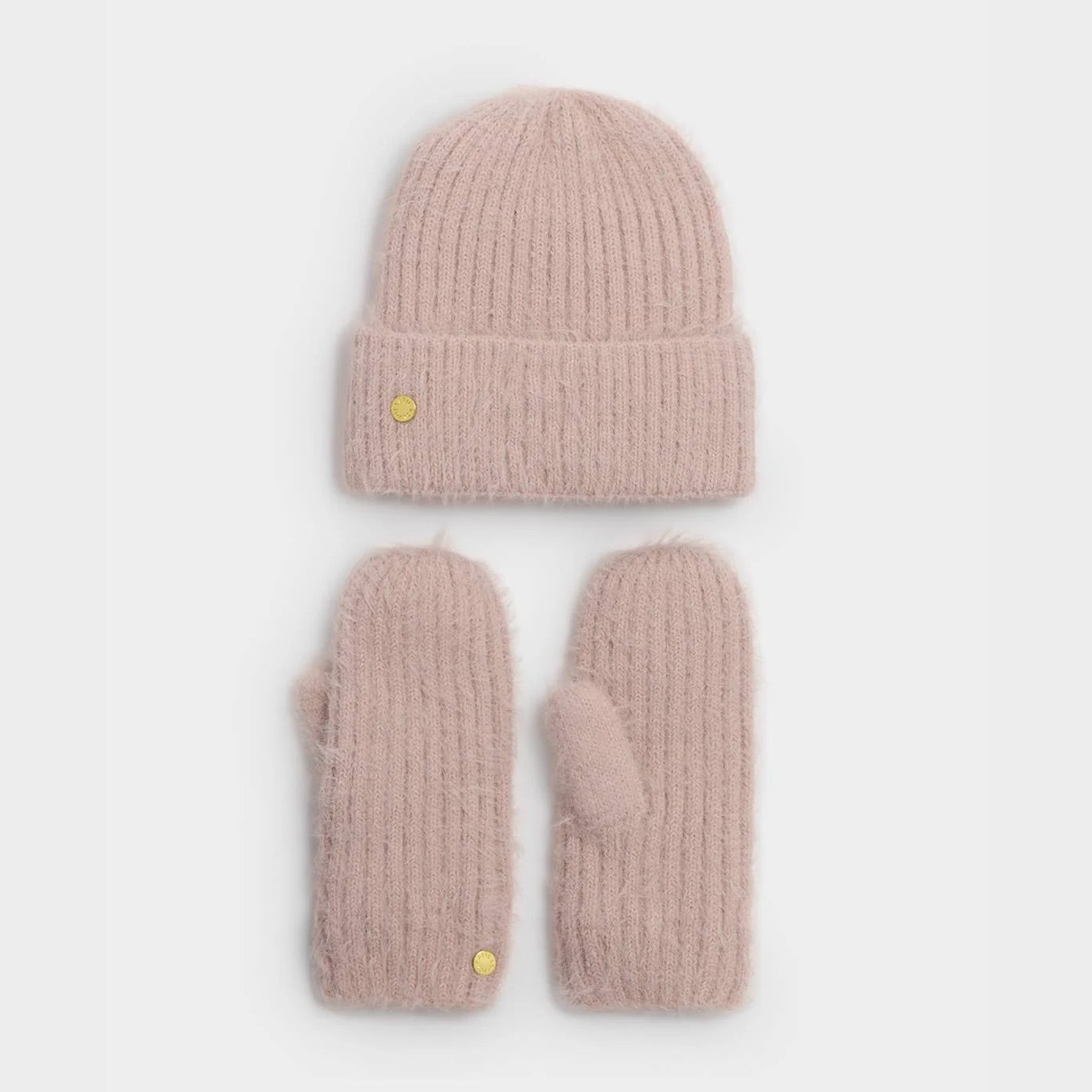KLS834 - Blush Pink Hat And Mitten Gift Set