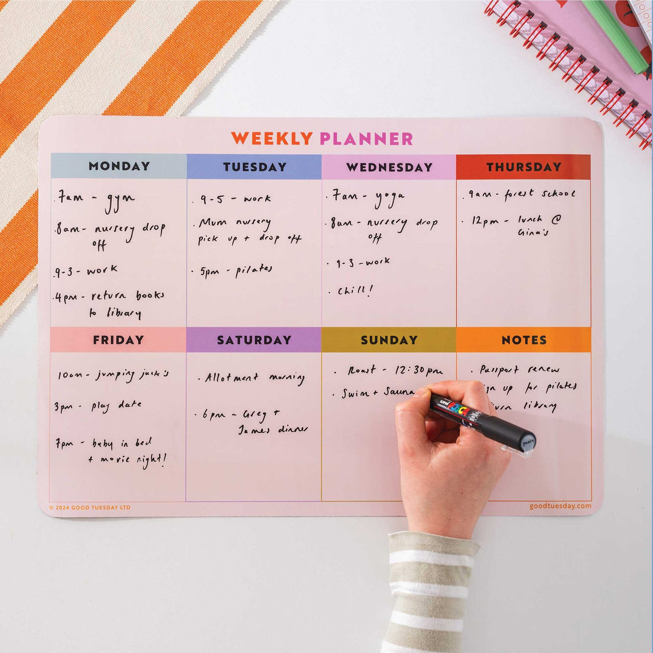 Planner-MFP-WKL-LRG-A3-MRG - Rainbow Grid Magnetic Planner-Good Tuesday