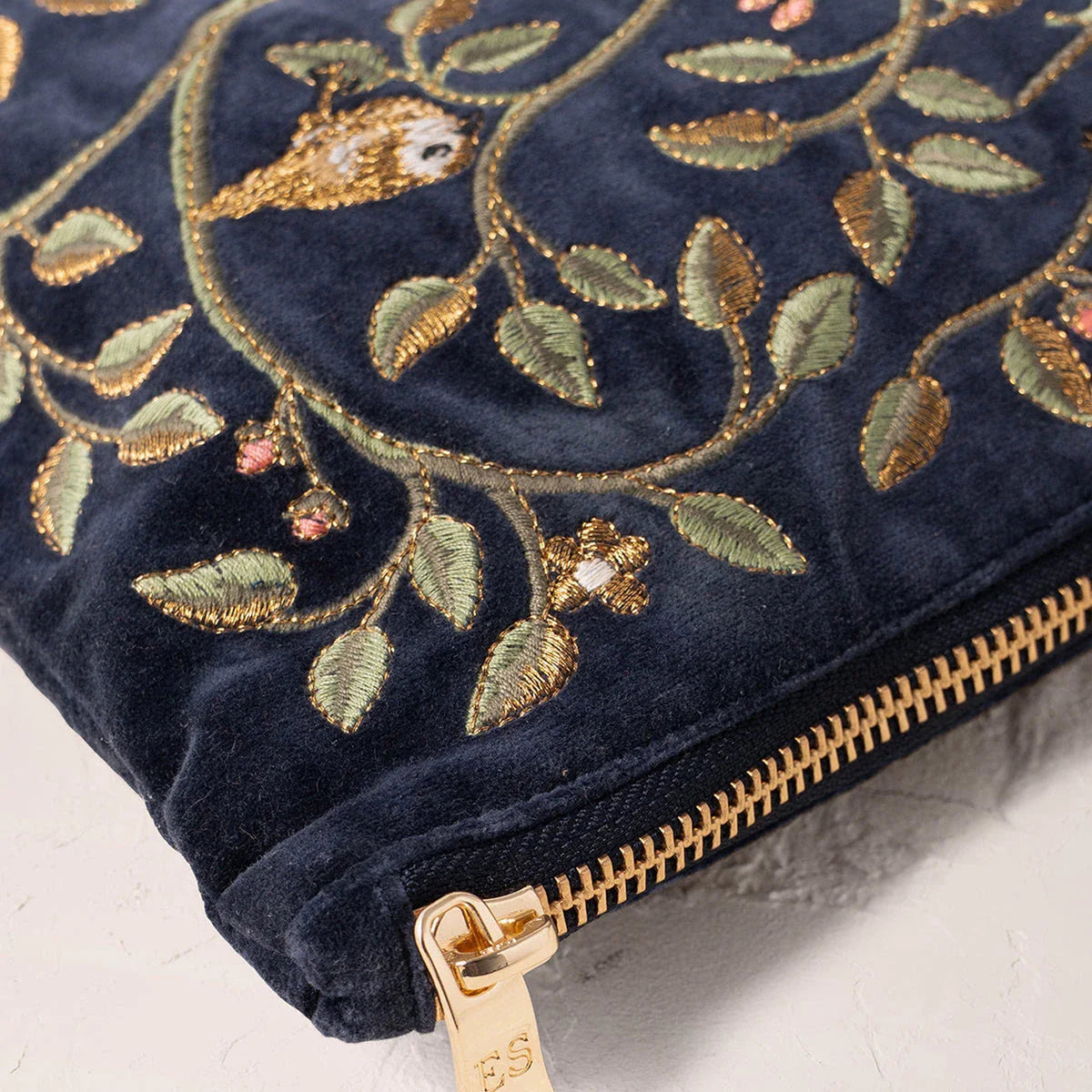 11581 - Tree of Life Velvet Everyday Pouch Indigo