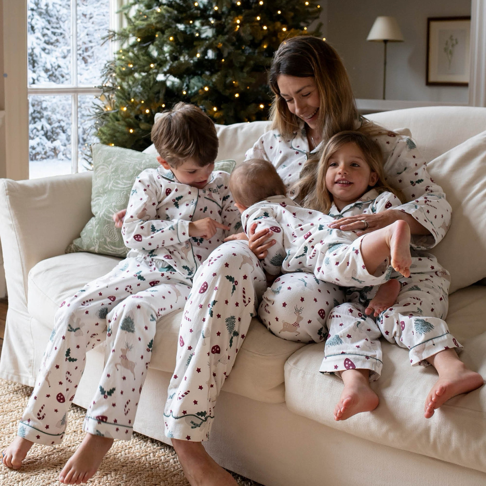XSS06CCA - Christmas Carousel Baby Flannel Sleepsuit 3 To 6M