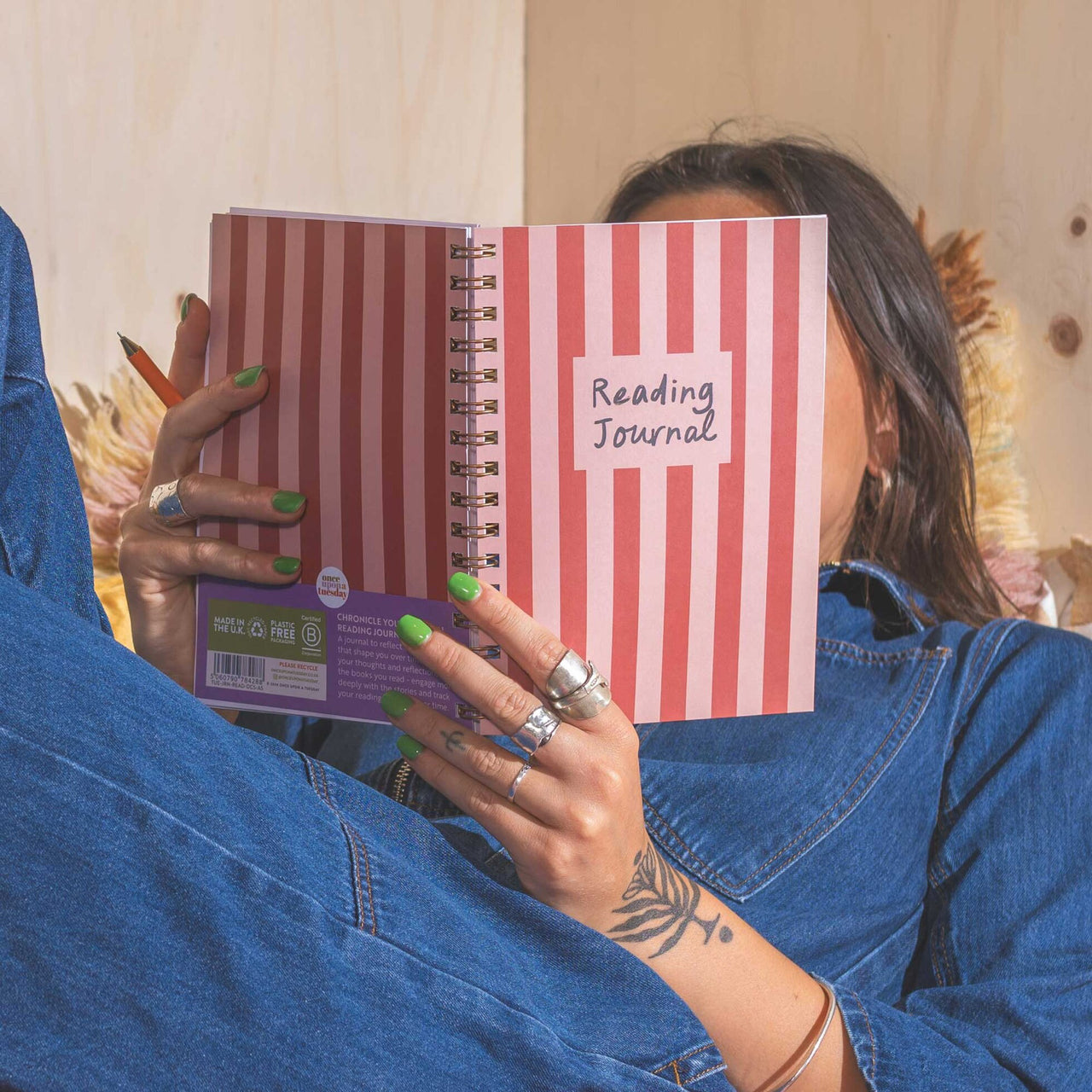 Journal-JRN-READ-DCS-A5 - Deckchair Stripe Reading Journal-Good Tuesday
