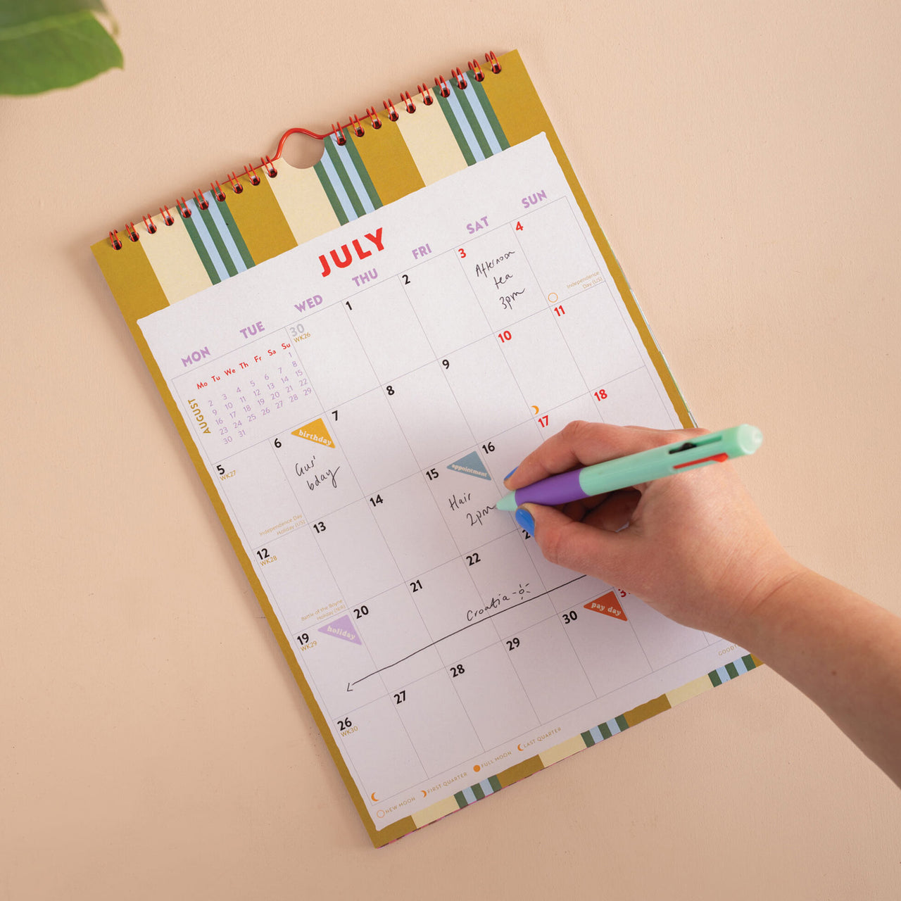 Calendar-CAL-A4-CHS-M - Checks & Stripes A4 2027 Calendar-Good Tuesday