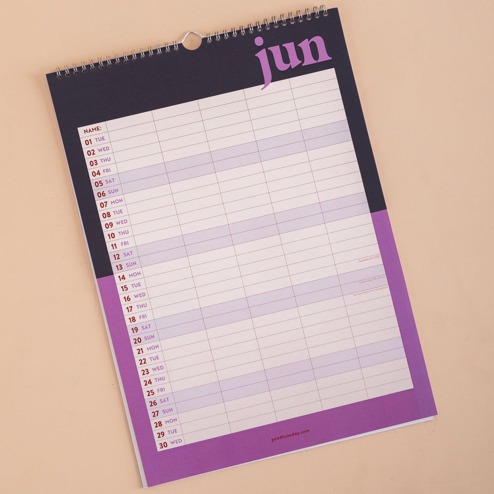 Calendar-CAL-FP-A3-BBC - 2027 Bold Block A3 Family Calendar-Good Tuesday