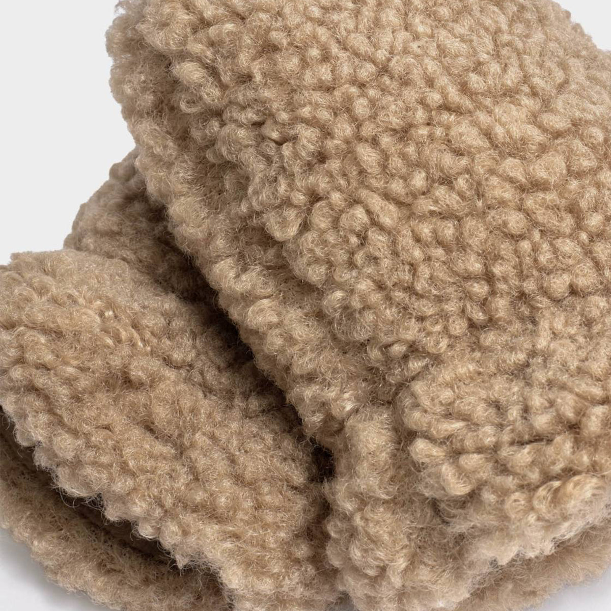 BA0138 - Borg Baby Hat And Mittens in Tan