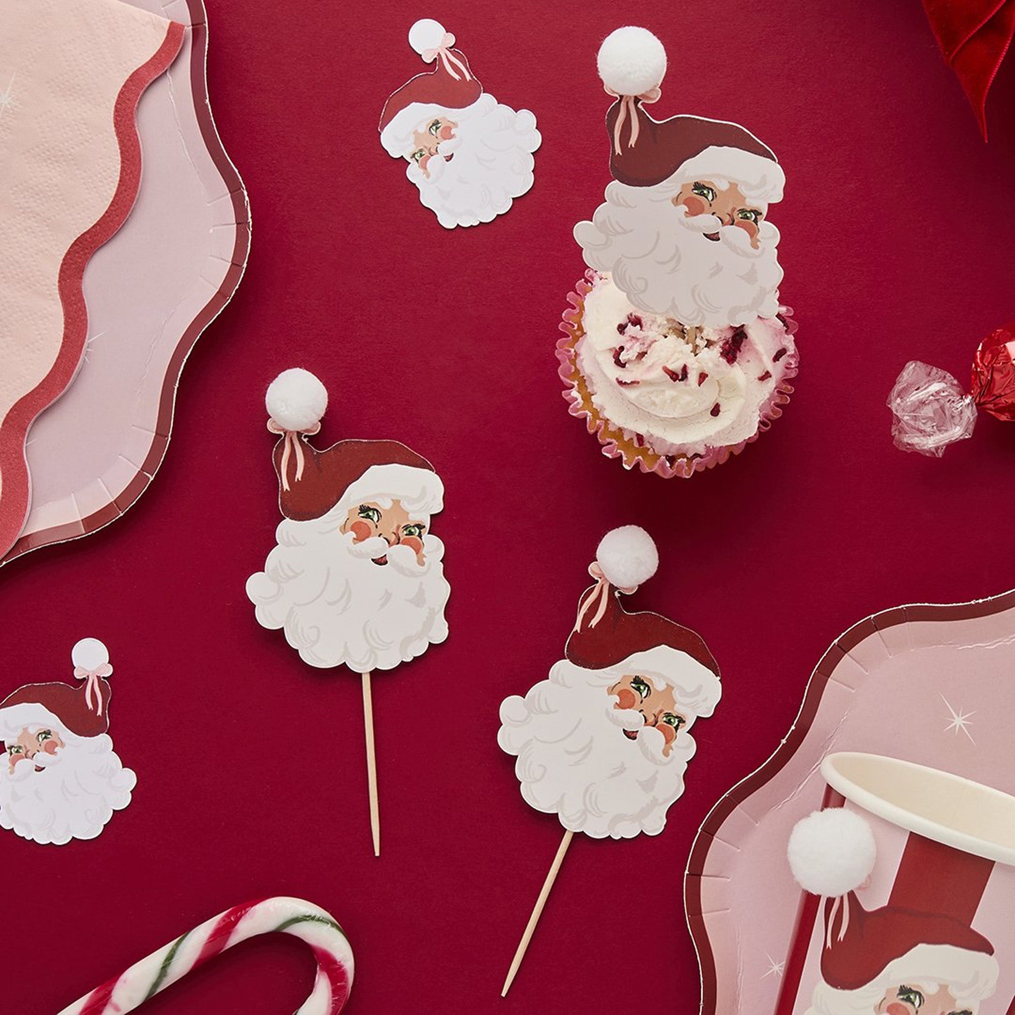 HBSB210 - Santa Pom Pom Food Picks