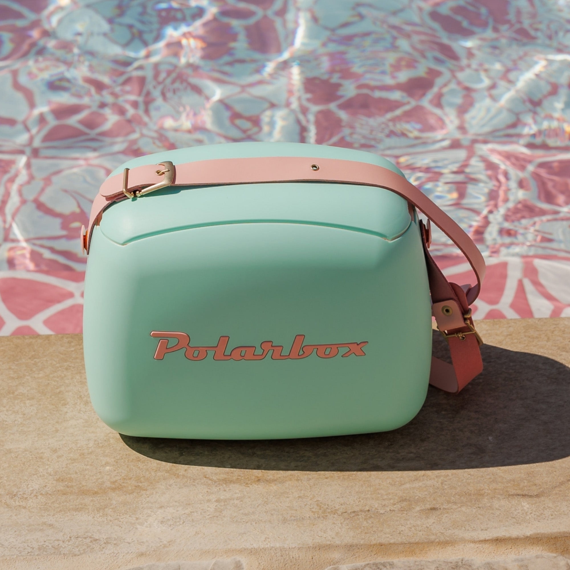 PLB6/V/RPOP - 6L Retro Coolbag Cyan Baby Rose