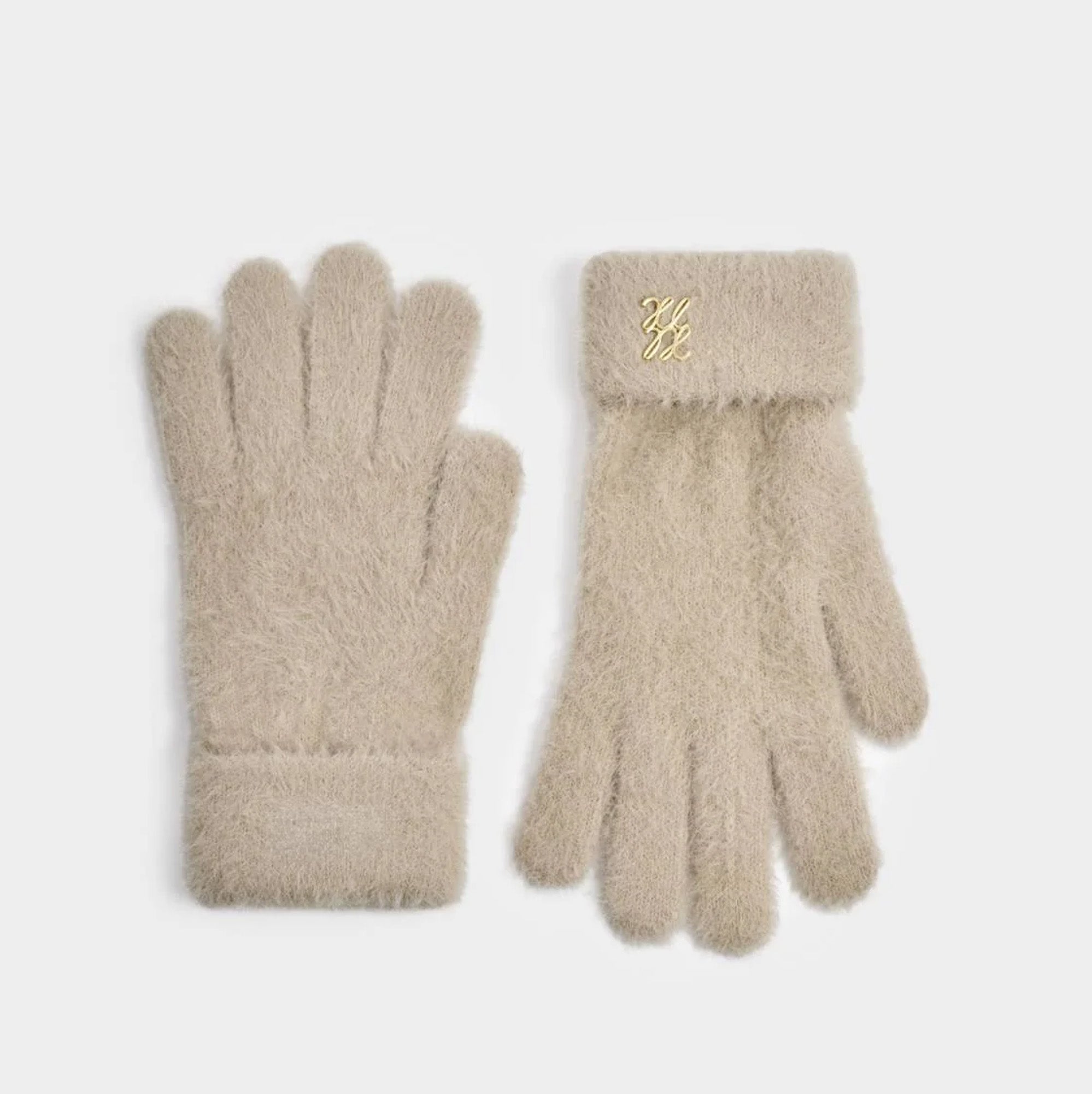 KLS820 - Taupe Soft Knit Gloves in Gift Box