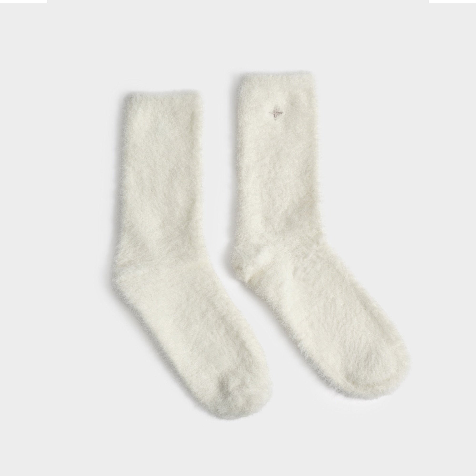 KLS812 - Fluffy Off White Star Socks in Gift Box