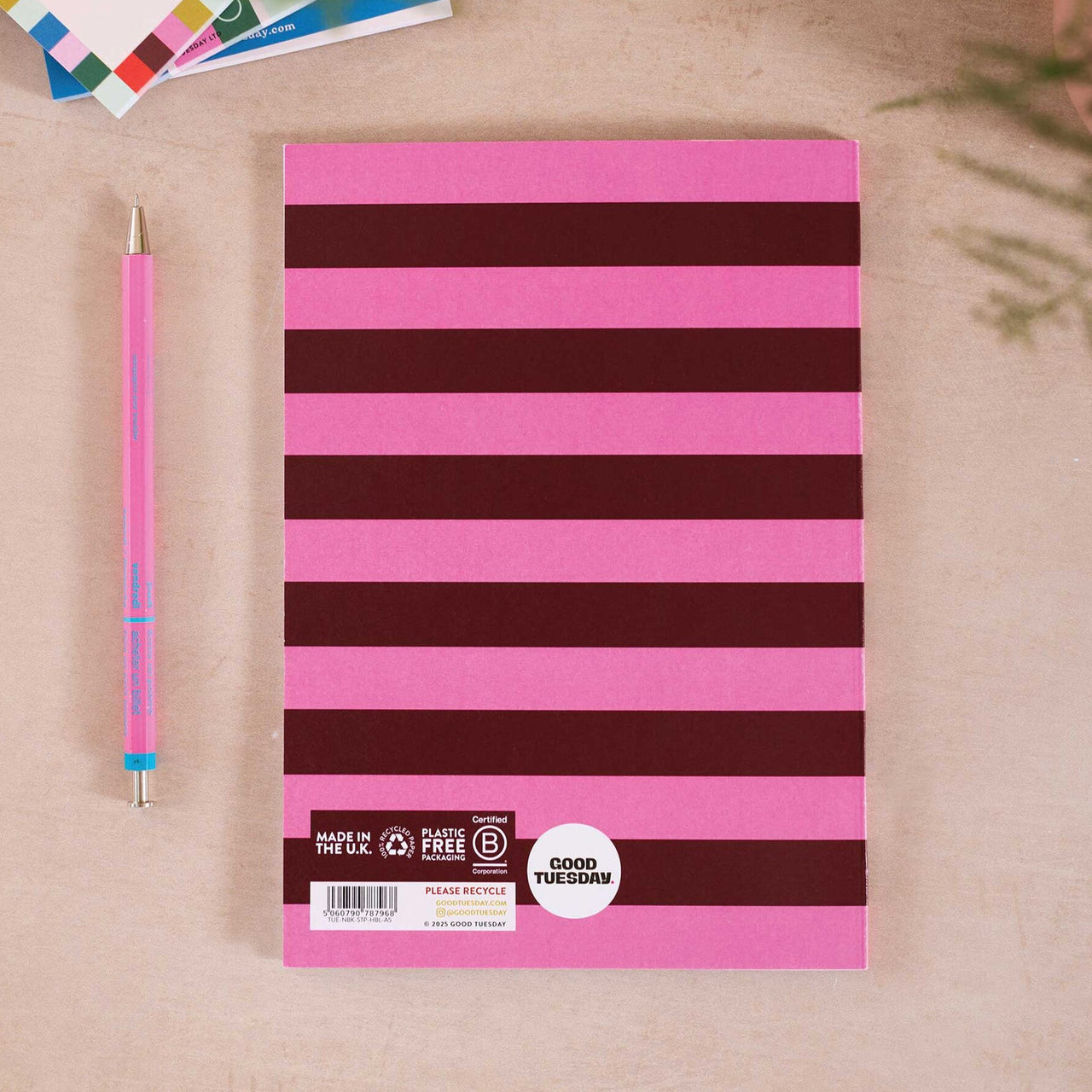 Notebook-TUE-NBK-STP-HBL-A5 - Hot Pink Bloom A5 Notebook-Good Tuesday