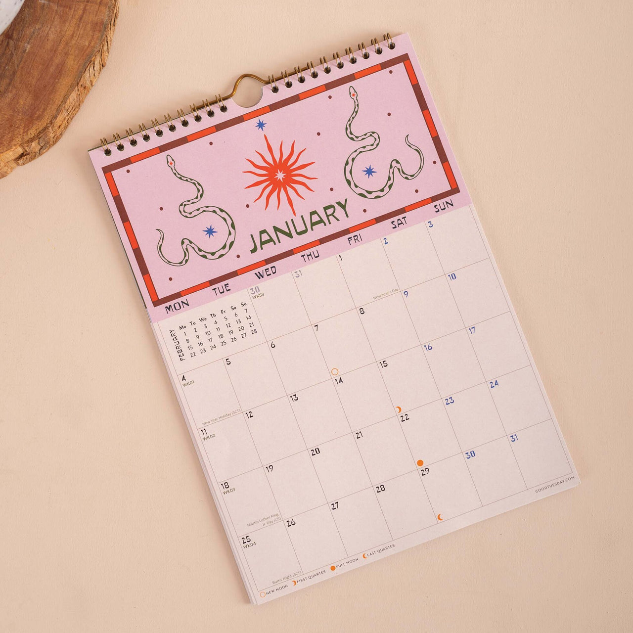 Calendar-CAL-A4-DES-M - 2027 Desert Dreams A4 Calendar-Good Tuesday