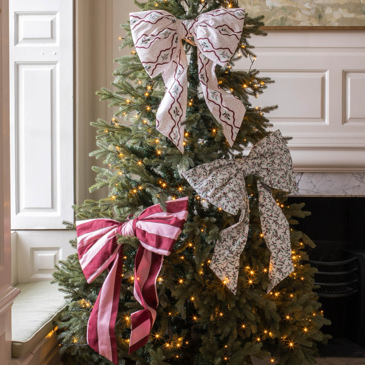 XBOBST - Burgundy Stripe Decorative Bow