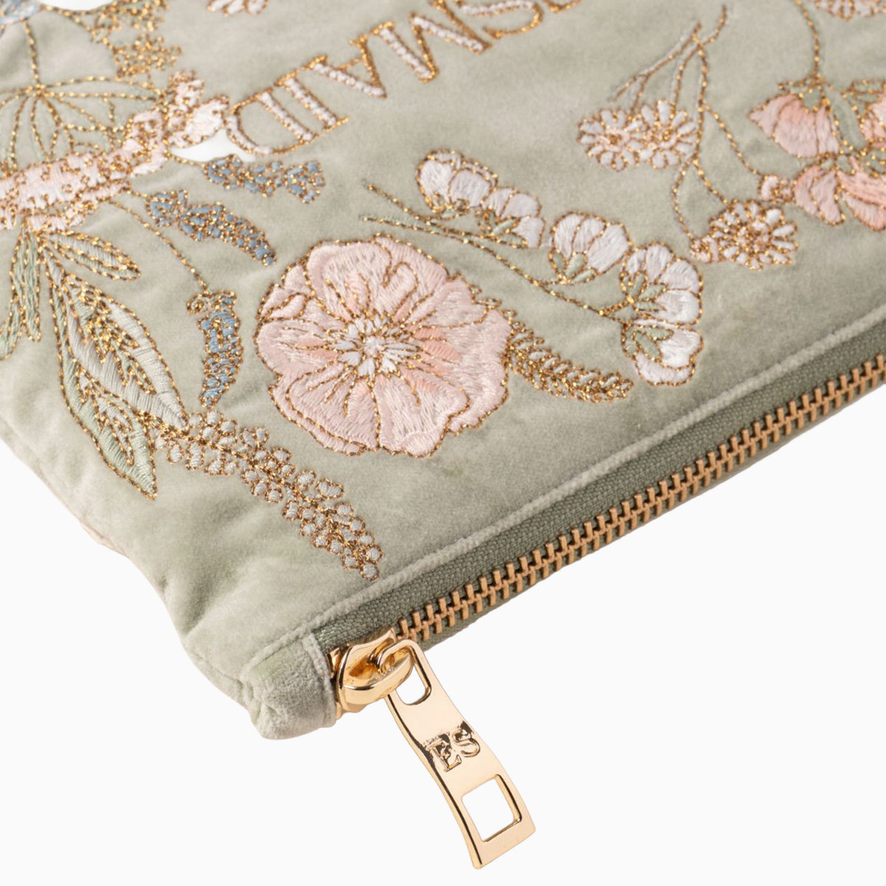 Pouch-16371 - Pressed Flowers Sage Bridesmaid Mini Pouch-Elizabeth Scarlett