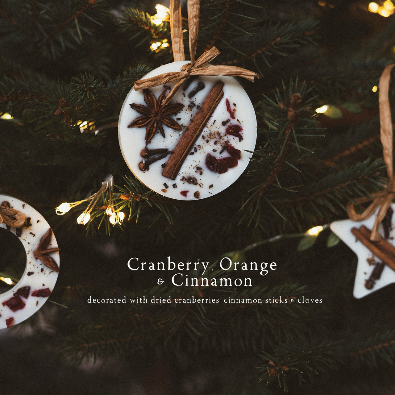 BOB10 - Cranberry Orange and Cinnamon Wreath Scented Christmas Tree Decoration