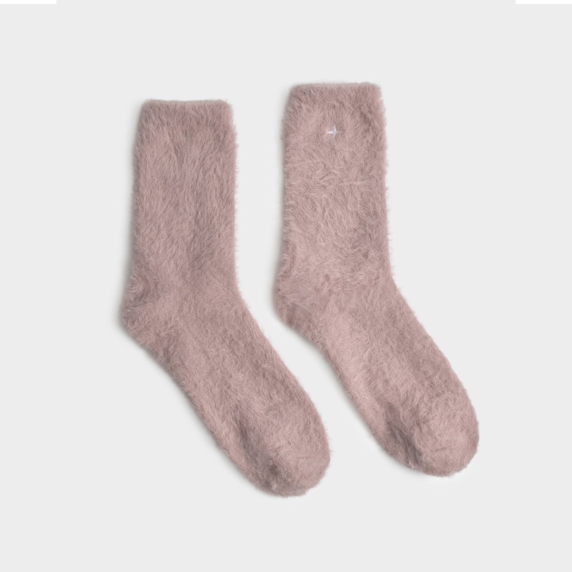 KLS813 - Fluffy Blush Pink Star Socks in Gift Box
