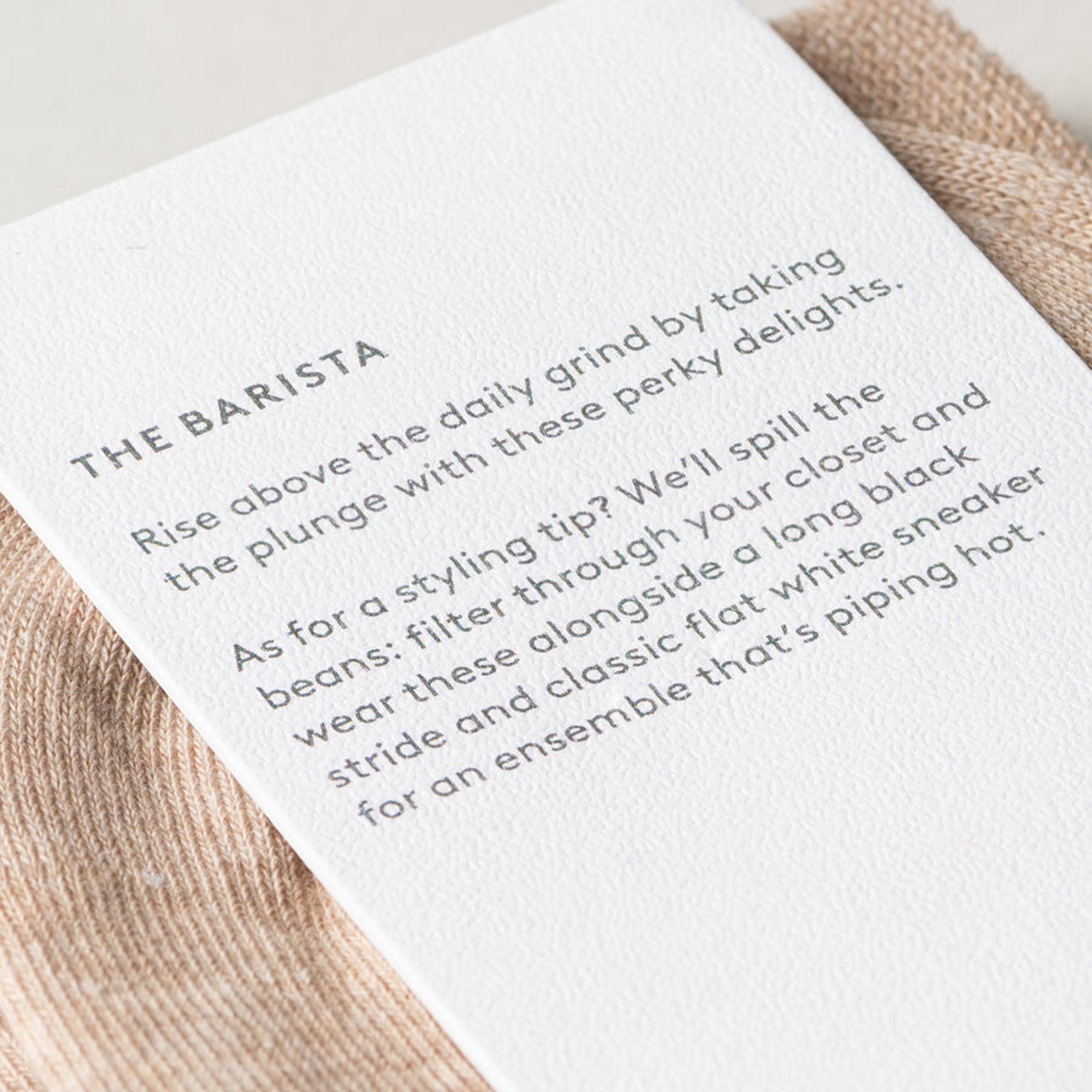 SING-BARI-BEIG-712 - The Barista Beige Socks