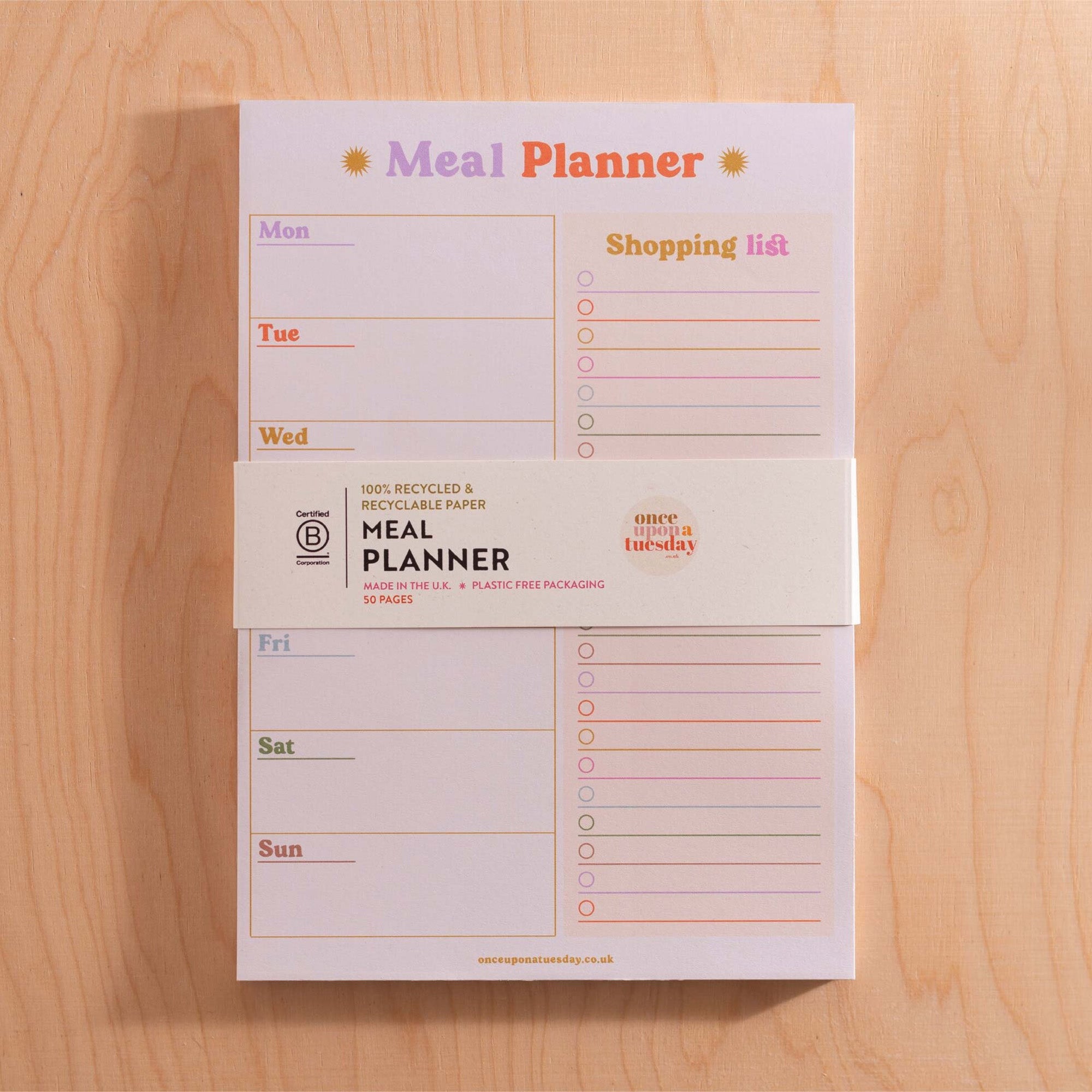 Planner-CO-MEAL-PAD-A5 - Colourful Meal Planner-Good Tuesday
