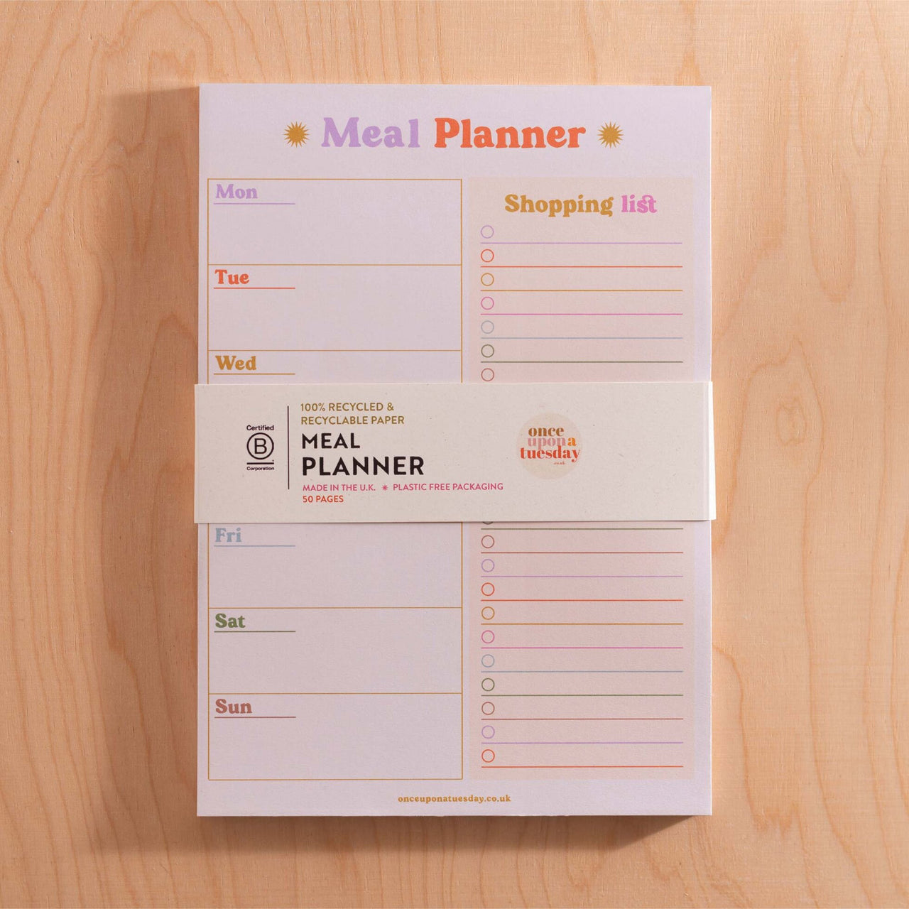 Planner-CO-MEAL-PAD-A5 - Colourful Meal Planner-Good Tuesday