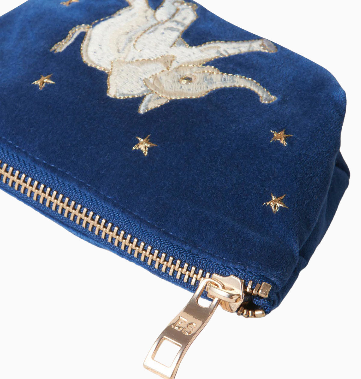 Coin Purse-71717 - Baby Elephant Navy Velvet Coin Purse-Elizabeth Scarlett