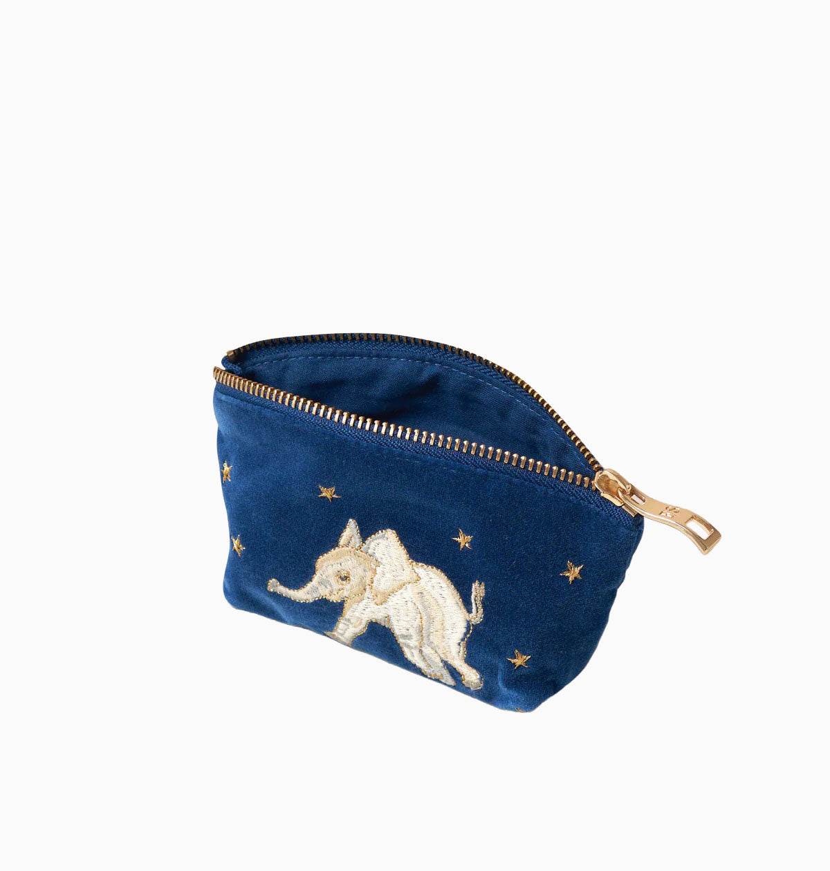 Coin Purse-71717 - Baby Elephant Navy Velvet Coin Purse-Elizabeth Scarlett