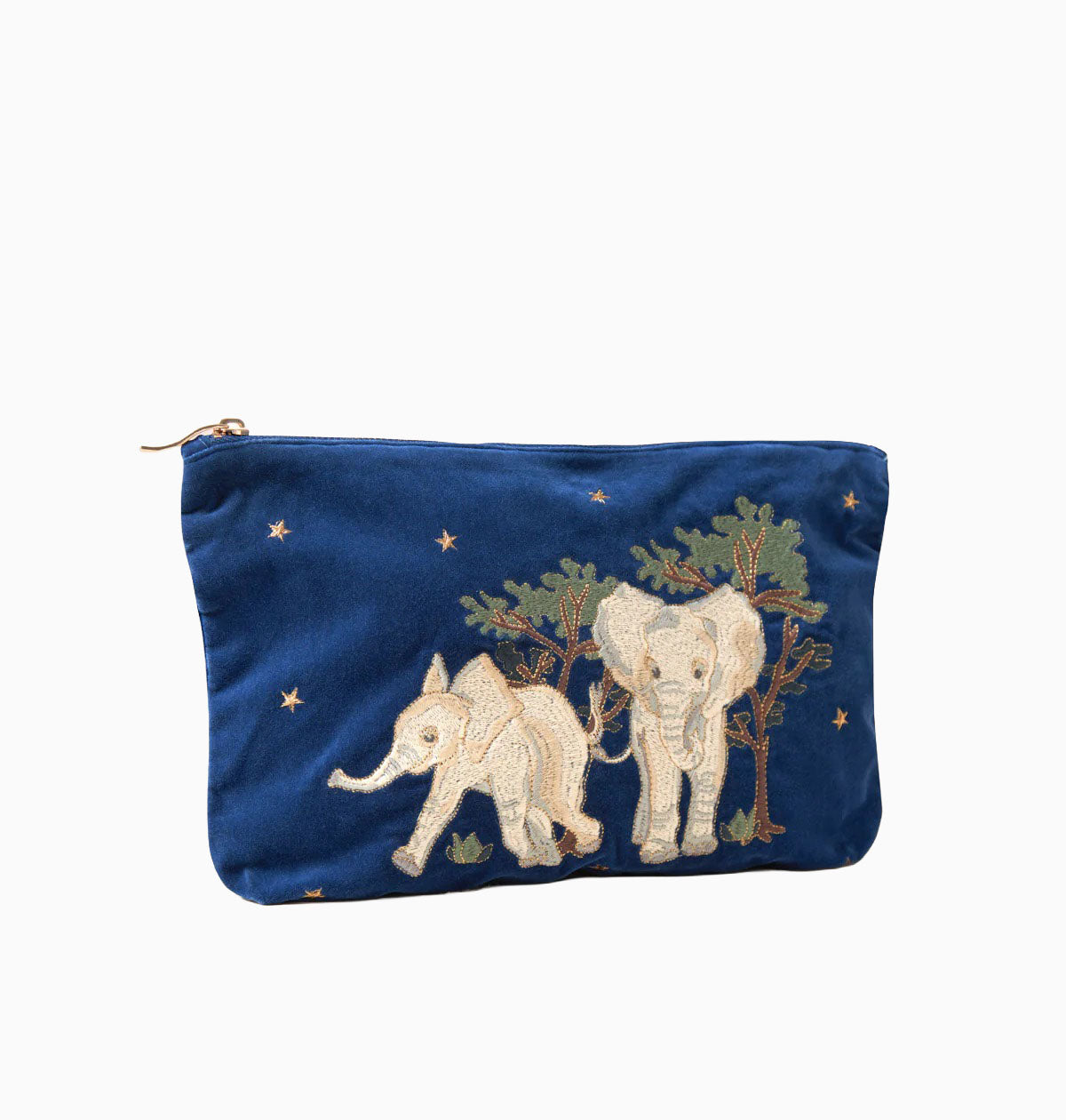 Pouch-71762 - Baby Elephant Navy Velvet Everyday Pouch-Elizabeth Scarlett