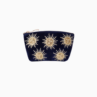 Sun Goddess Navy Velvet Coin Purse - Whistlefish