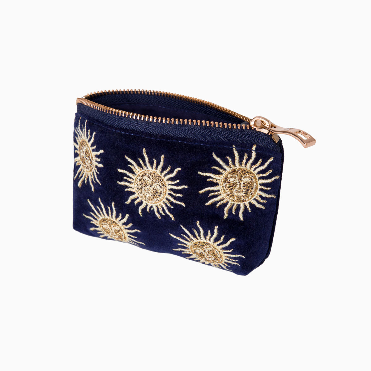 Coin Purse-74282 - Sun Goddess Navy Velvet Coin Purse-Elizabeth Scarlett