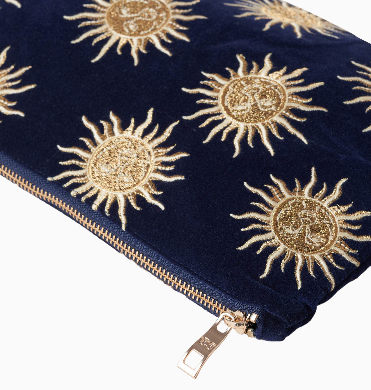 Sun Goddess Navy Velvet Everyday Pouch - Whistlefish