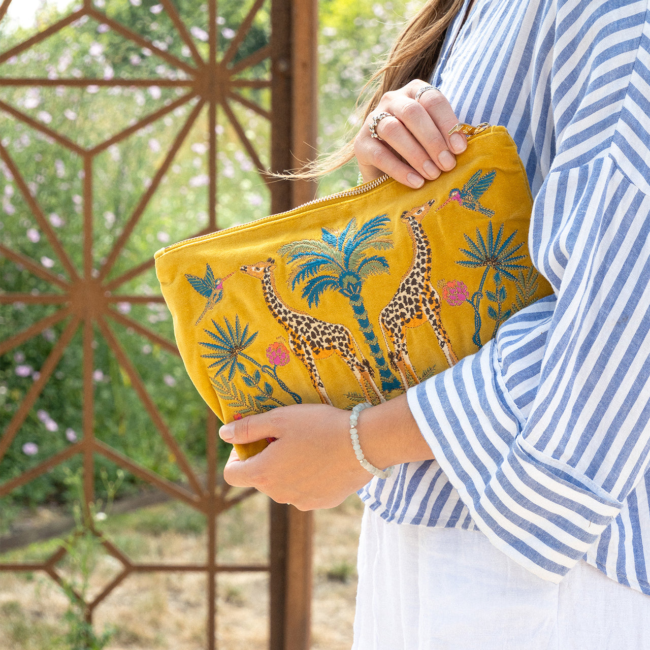Pouch-97557 - Wild Giraffe Palm Everyday Pouch-Elizabeth Scarlett