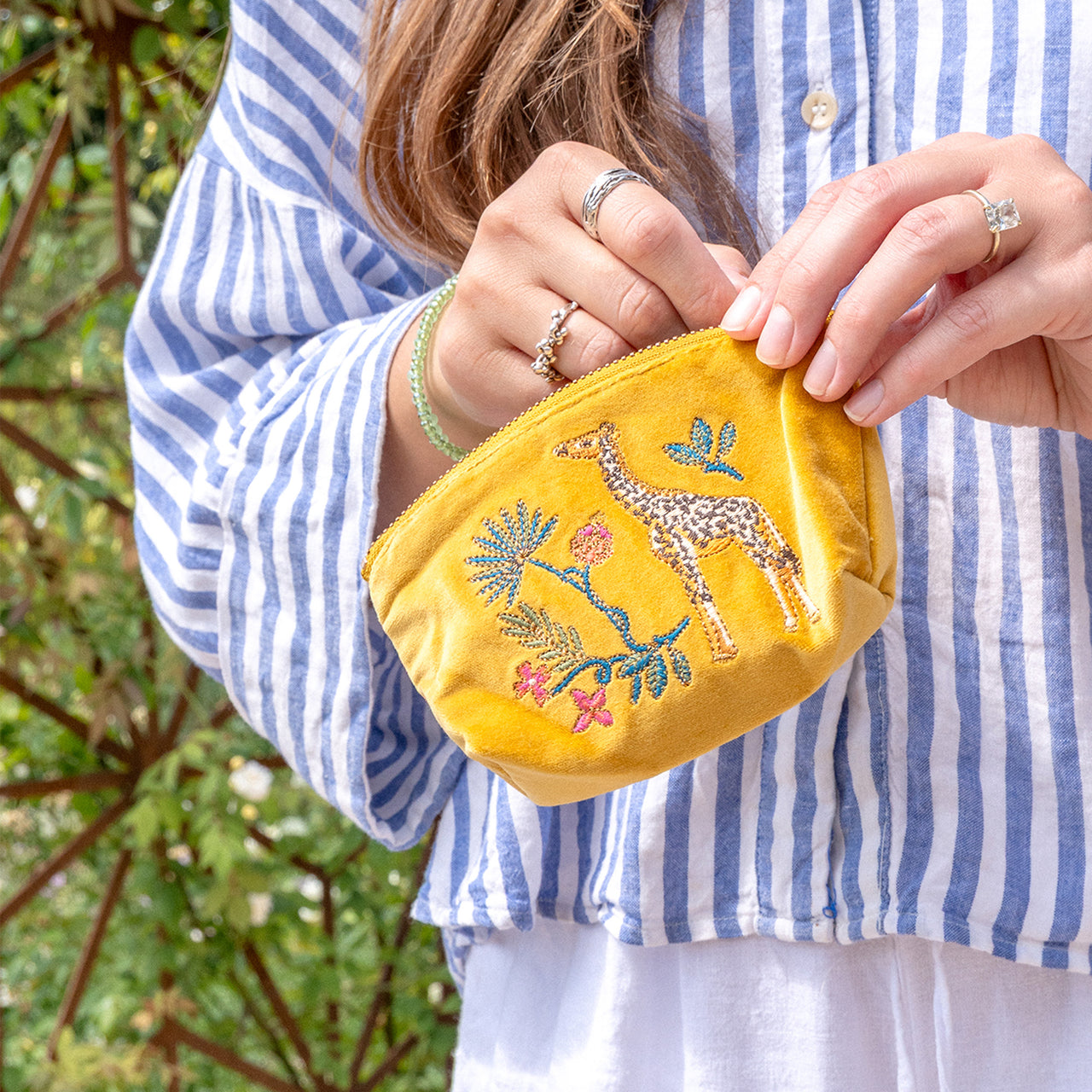 Coin Purse-97595 - Wild Giraffe Palm Coin Purse-Elizabeth Scarlett