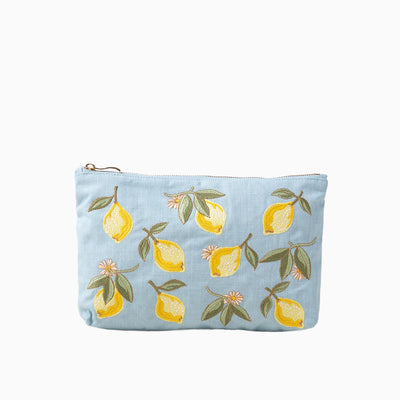 Lemon Blossom French Blue Everyday Pouch - Whistlefish